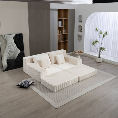 Double Lounge Chaise,Cloud Plush Sofa Bed,Upholstered Boneless Cloud