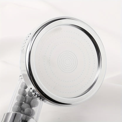 1pc APENGSHI SPA Shower Head with Natural Faux Gemstones, Amethyst &amp; Rose Quartz, High Pressure Water Saving, Crystal Gravel Filter, Rock Crystal Material, Casual Style