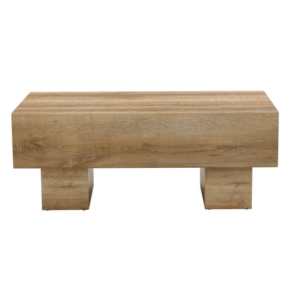 Modern Simple Light Wood Texture MDF Coffee Table - 43.3&