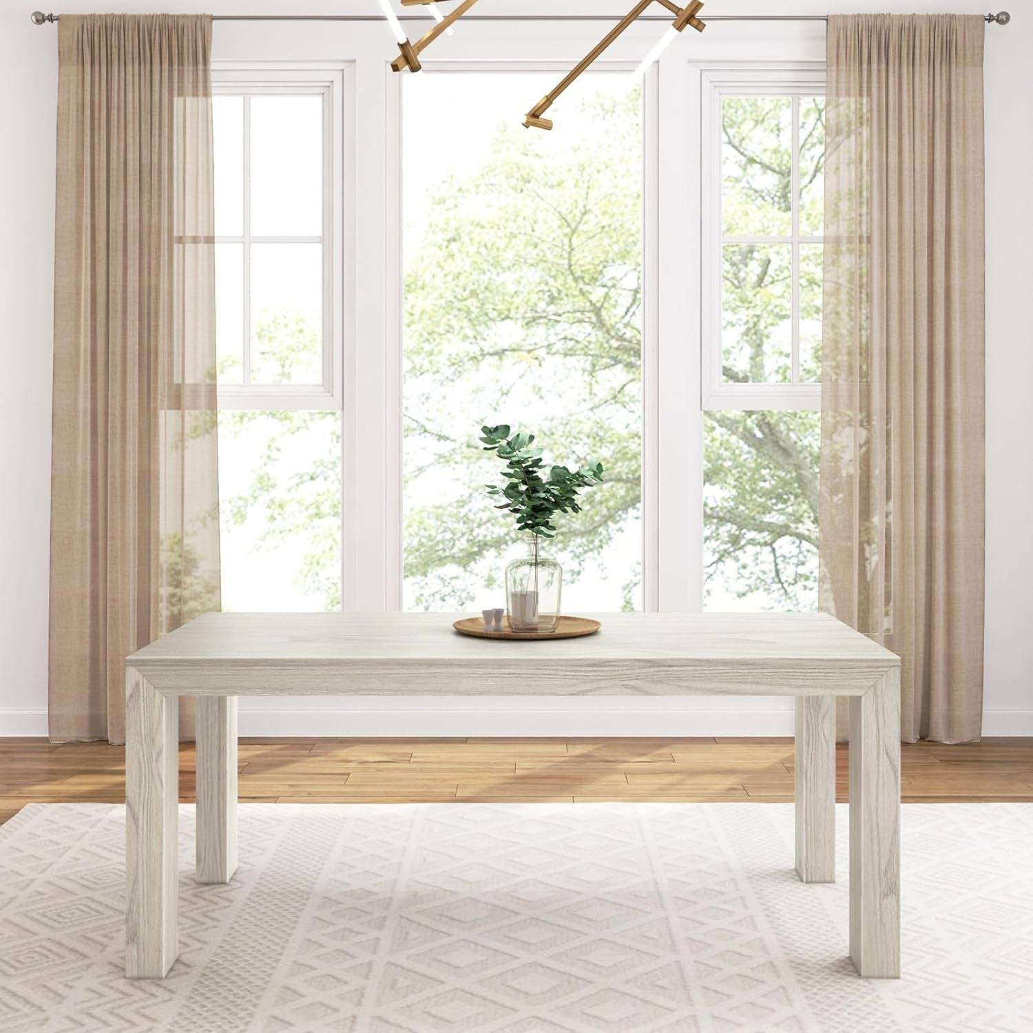 72 Inch Modern Wood Dining Table, Solid Wood Rectangular Dining Table