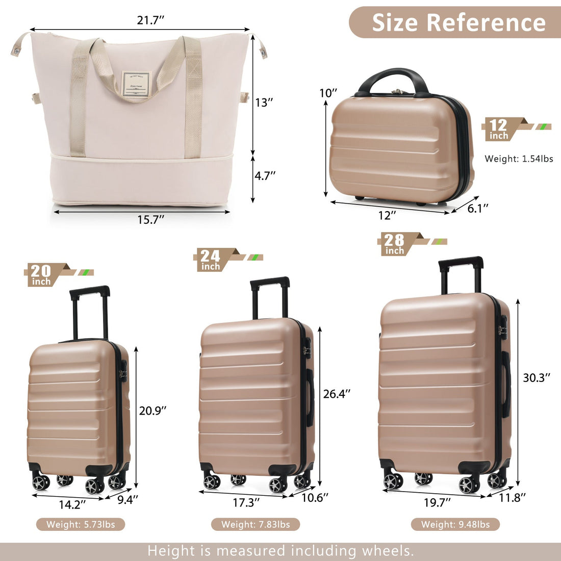 Hardshell ABS Luggage Set - Lightweight &amp; Durable Suitcases with Dual