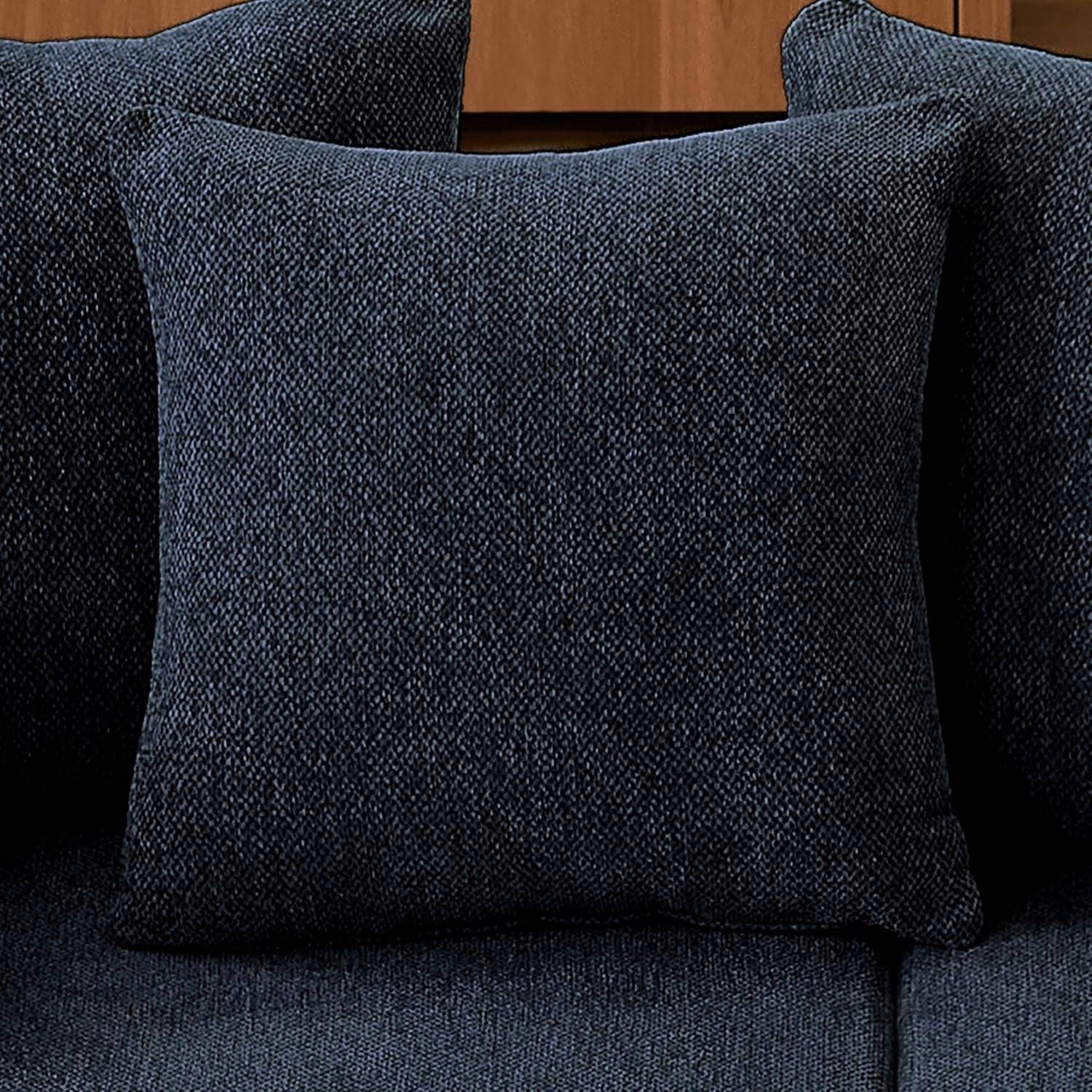 Modular Sectional Sofa 159&quot; U-Shaped, Black Chenille