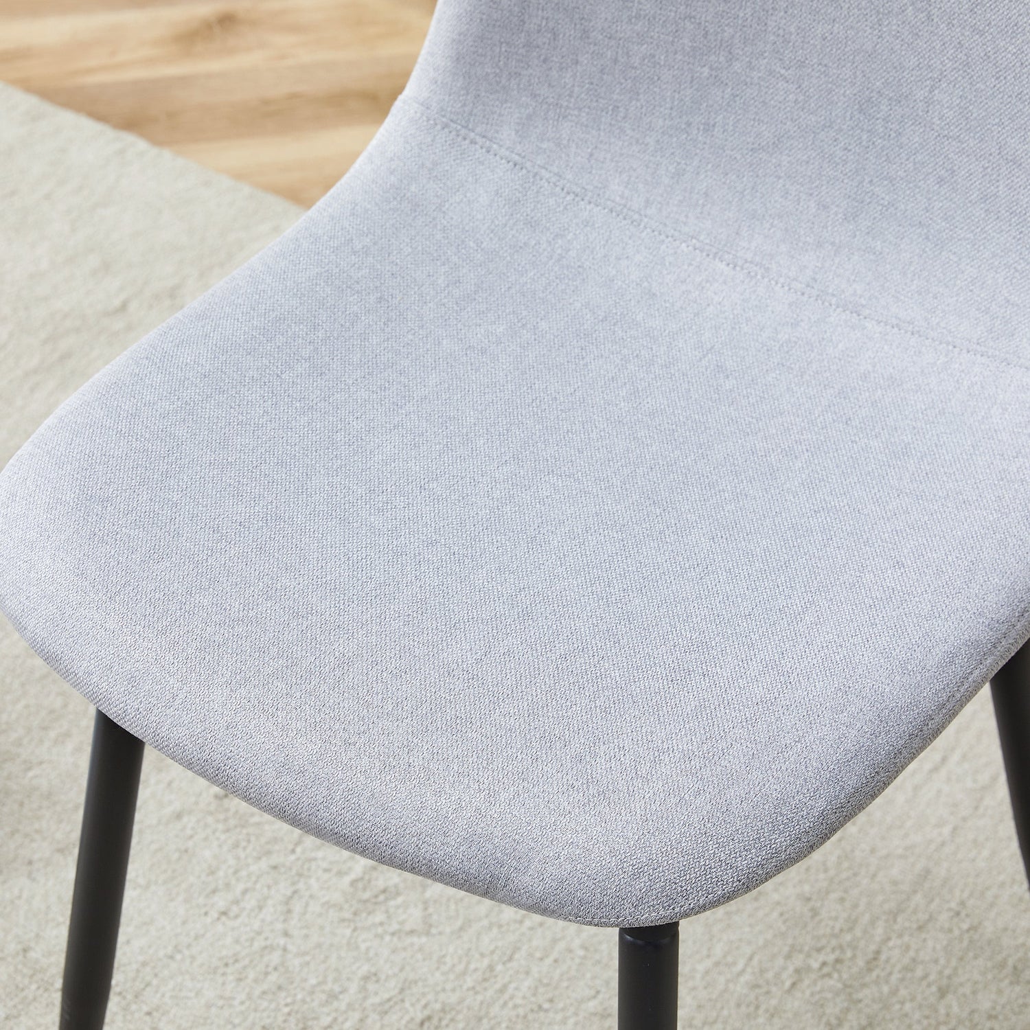 Comfortable Linen-Cotton Dining Chair Set - Four Pieces in Light
