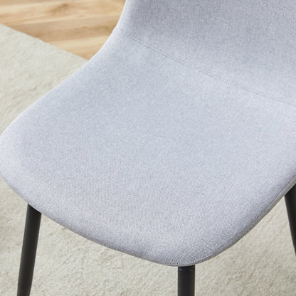 Comfortable Linen-Cotton Dining Chair Set - Four Pieces in Light