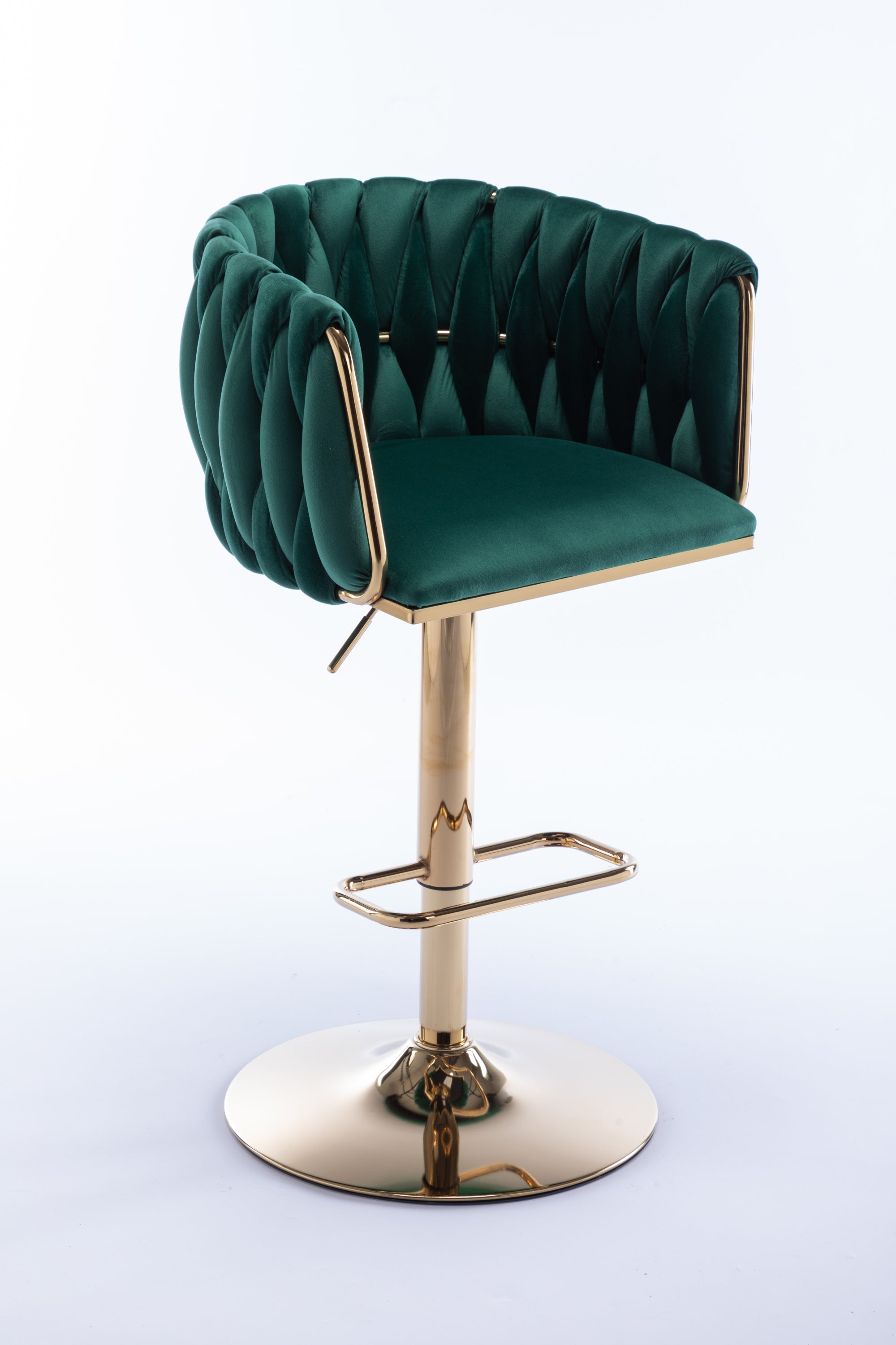 Set of 2  Bar Stools,with Chrome Footrest and Base Swivel Height