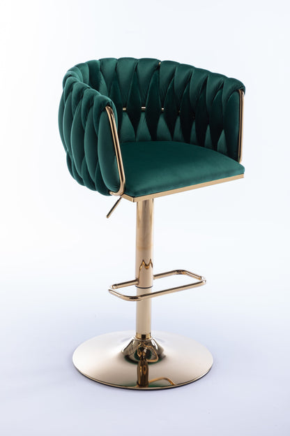 Set of 2  Bar Stools,with Chrome Footrest and Base Swivel Height