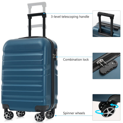 Hardshell ABS Carry-On Luggage with Spinner Wheels, Lightweight Travel