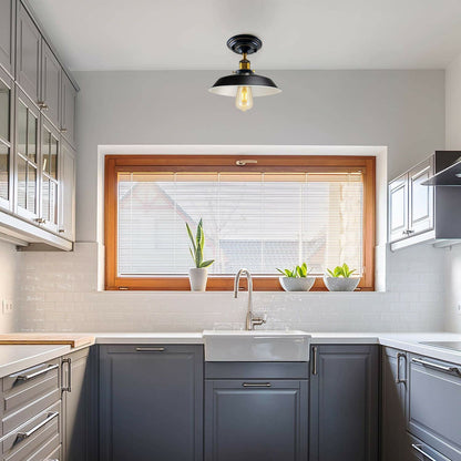 Metal Bowl Lampshade Flush Mount Ceiling Light Fixture ~1209