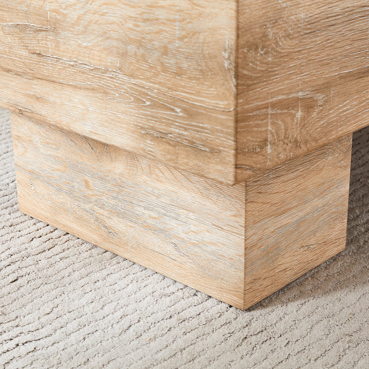 Modern Simple Light Wood Texture MDF Coffee Table - 43.3&