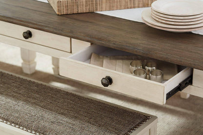 Bolanburg Farmhouse Dining Table with Drawers, Seats up to 6,
