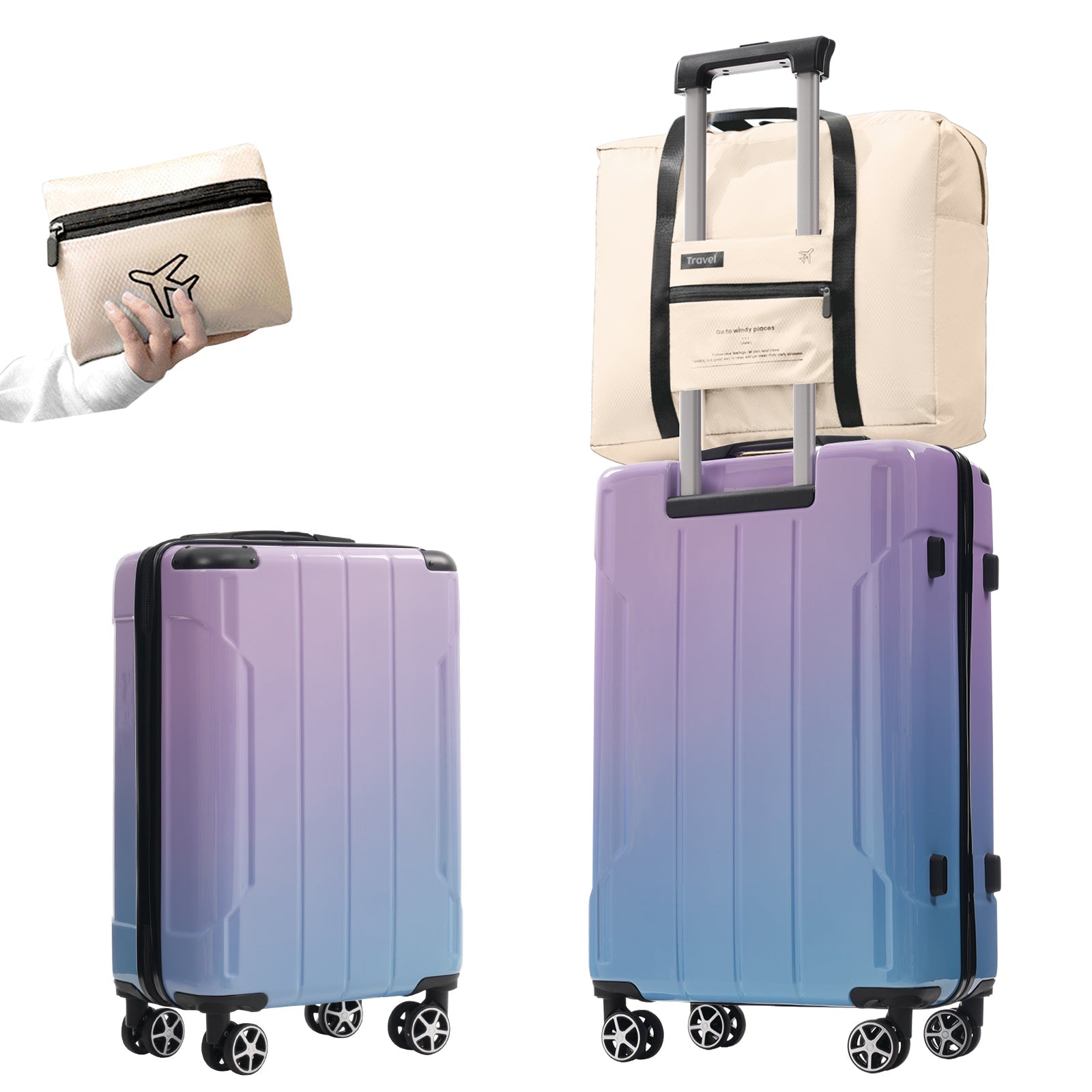 Luggage Sets 3 Piece Suitcase Set with Spinner Wheels, Built-in TSA