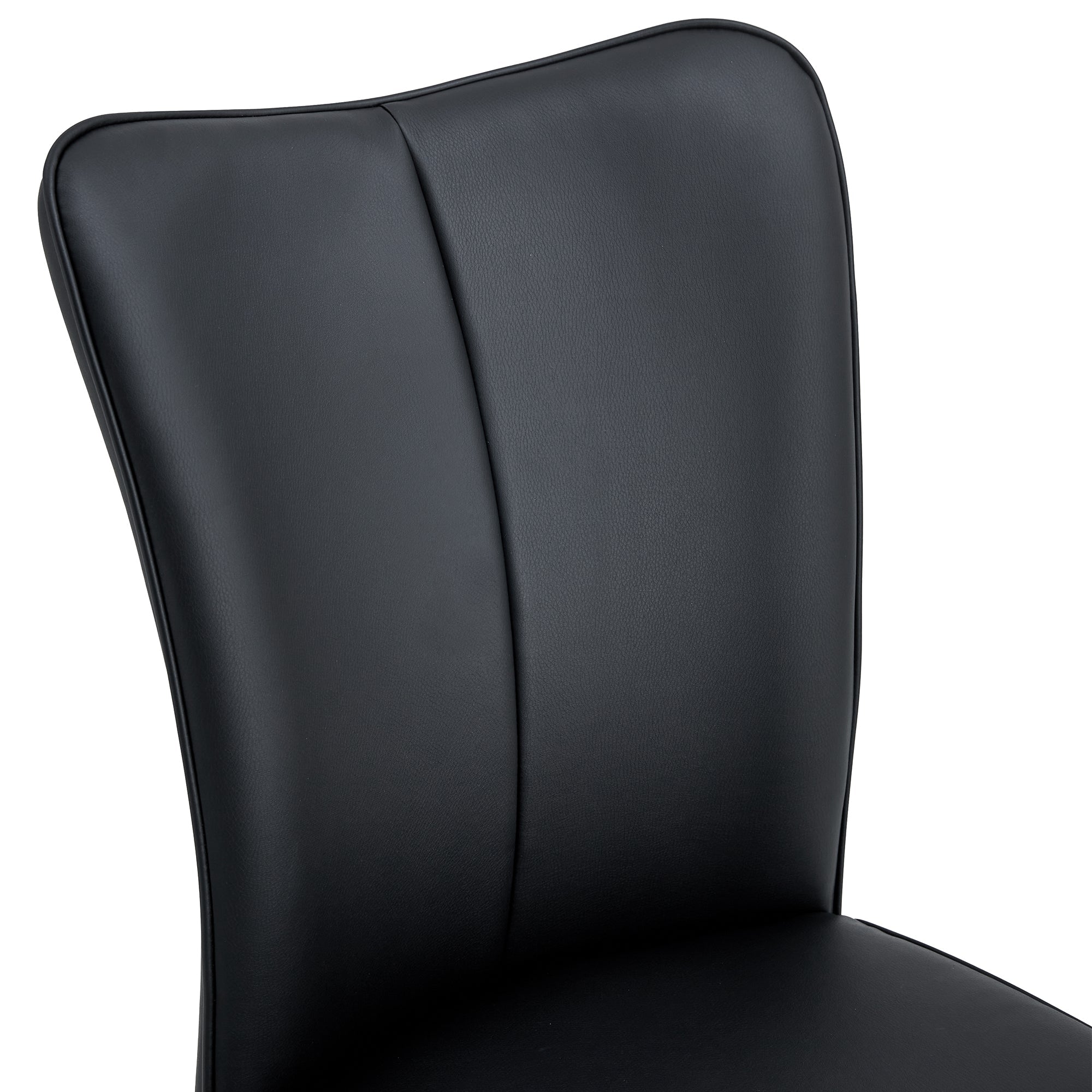Modern Black PU Chair Set - Two Pieces, The backrest has a vertical