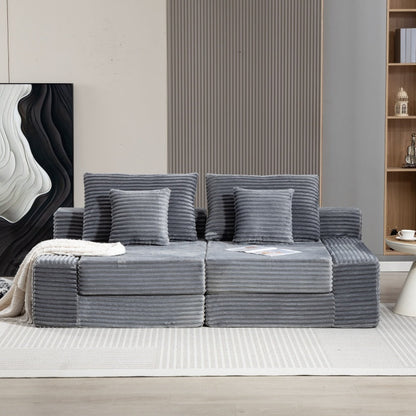 Double Lounge Chaise,Cloud Plush Sofa Bed,Upholstered Boneless Cloud