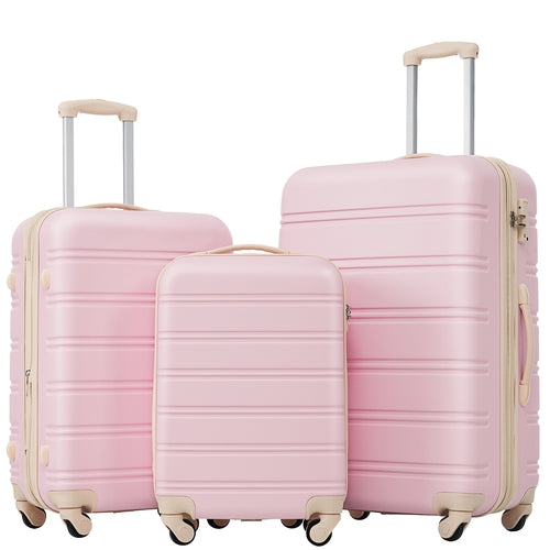 3 Piece Luggage Set Hardside Spinner Suitcase with TSA Lock 20&
