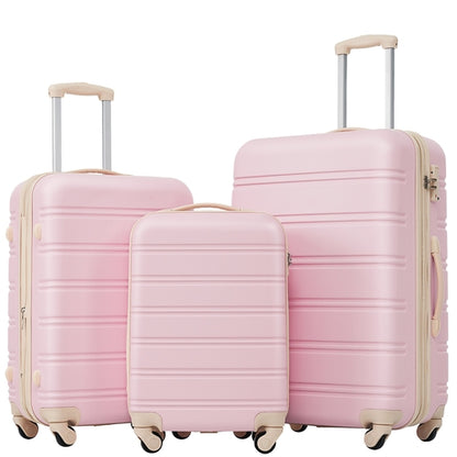 3 Piece Luggage Set Hardside Spinner Suitcase with TSA Lock 20&