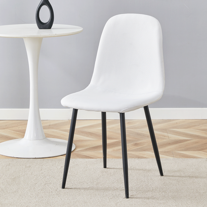 Luxury Simple Chair - Set of 4 WHITE Linen-Cotton Material High