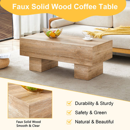 Modern Simple Light Wood Texture MDF Coffee Table - 43.3&