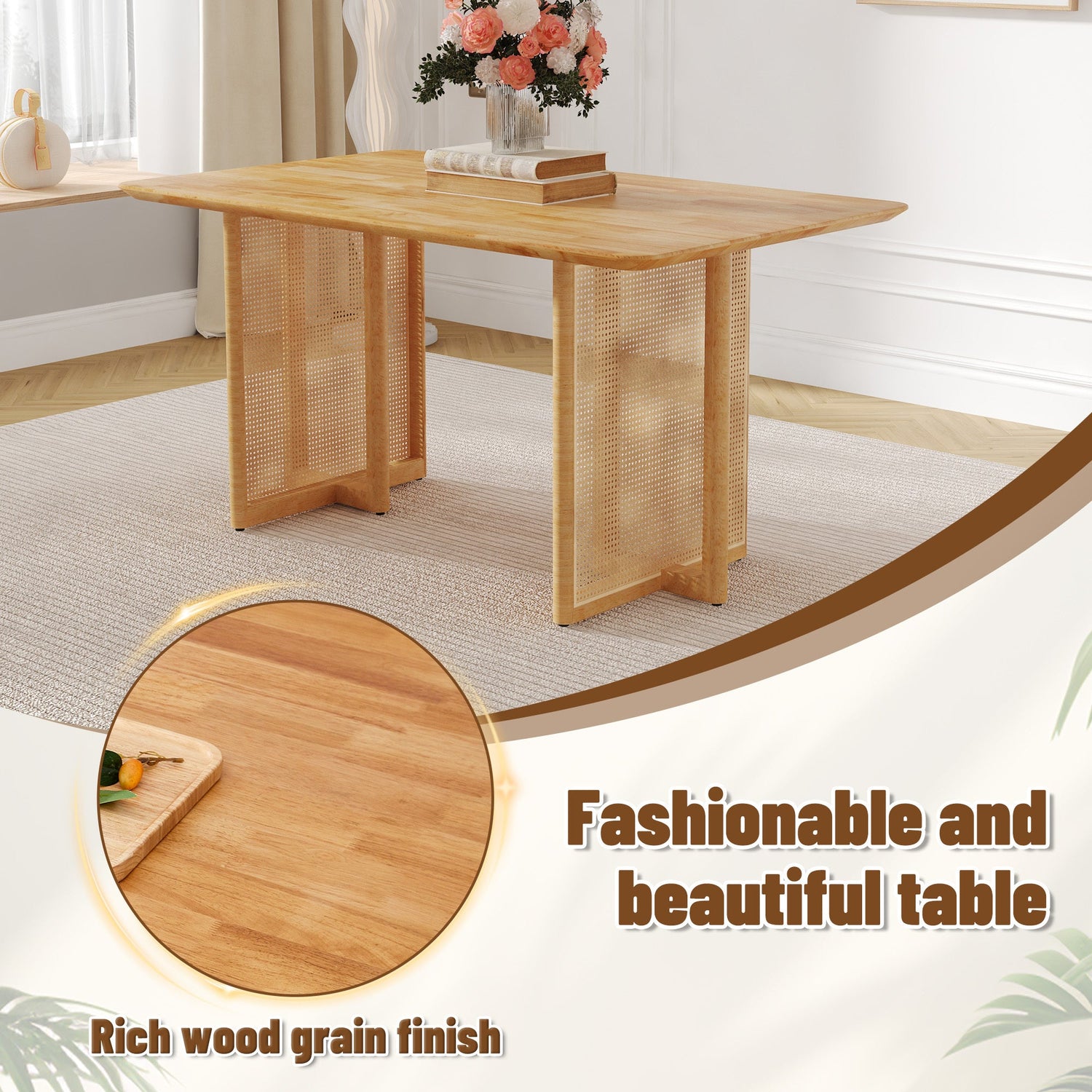 Chinese country retro solid wood dining table, simple modern imitation