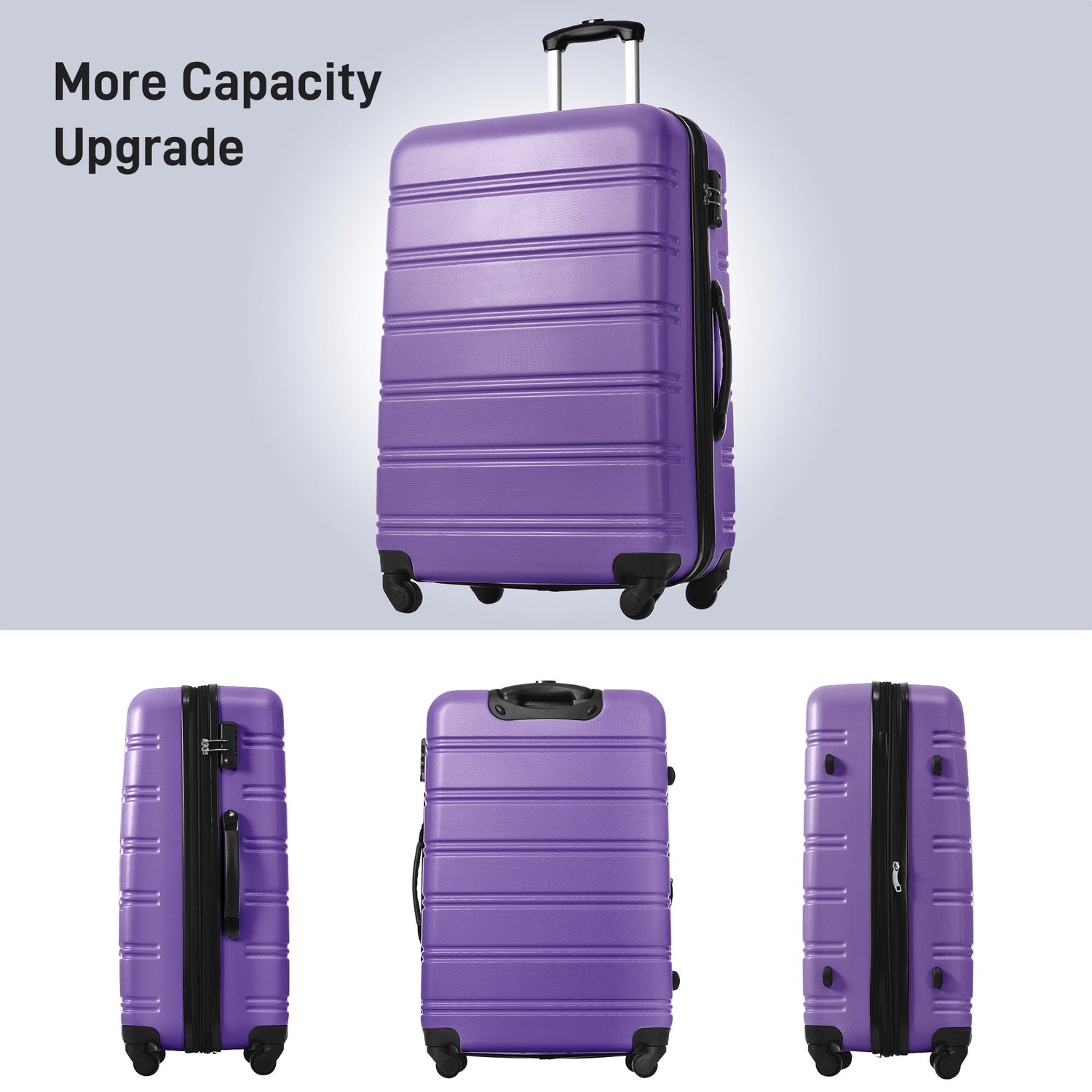 3 Piece Luggage Set Hardside Spinner Suitcase with TSA Lock 20&