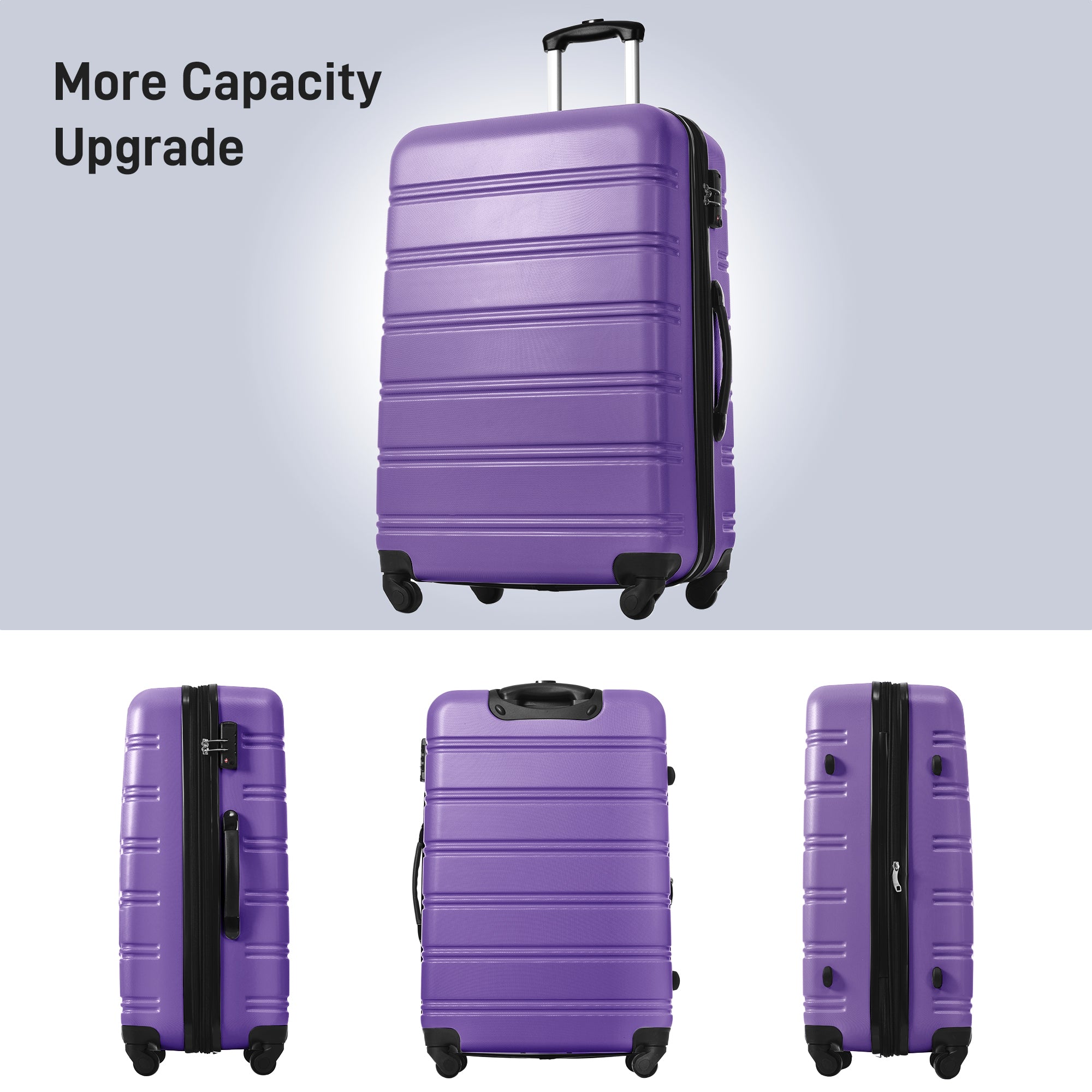 3 Piece Luggage Set Hardside Spinner Suitcase with TSA Lock 20&