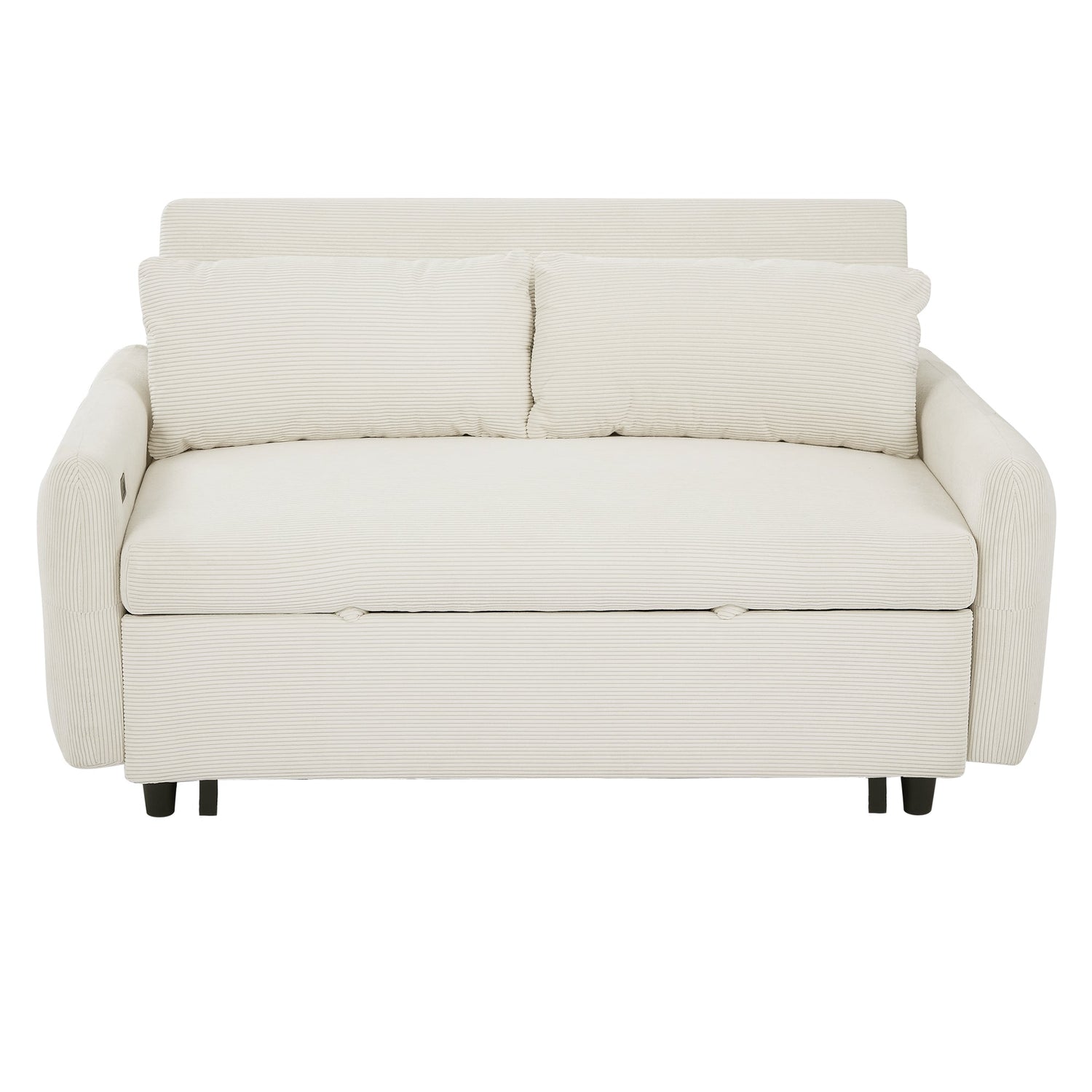 57.48" Pull-out Sofa Bed Convertible Couch 2 Seat Loveseat Sofa Modern