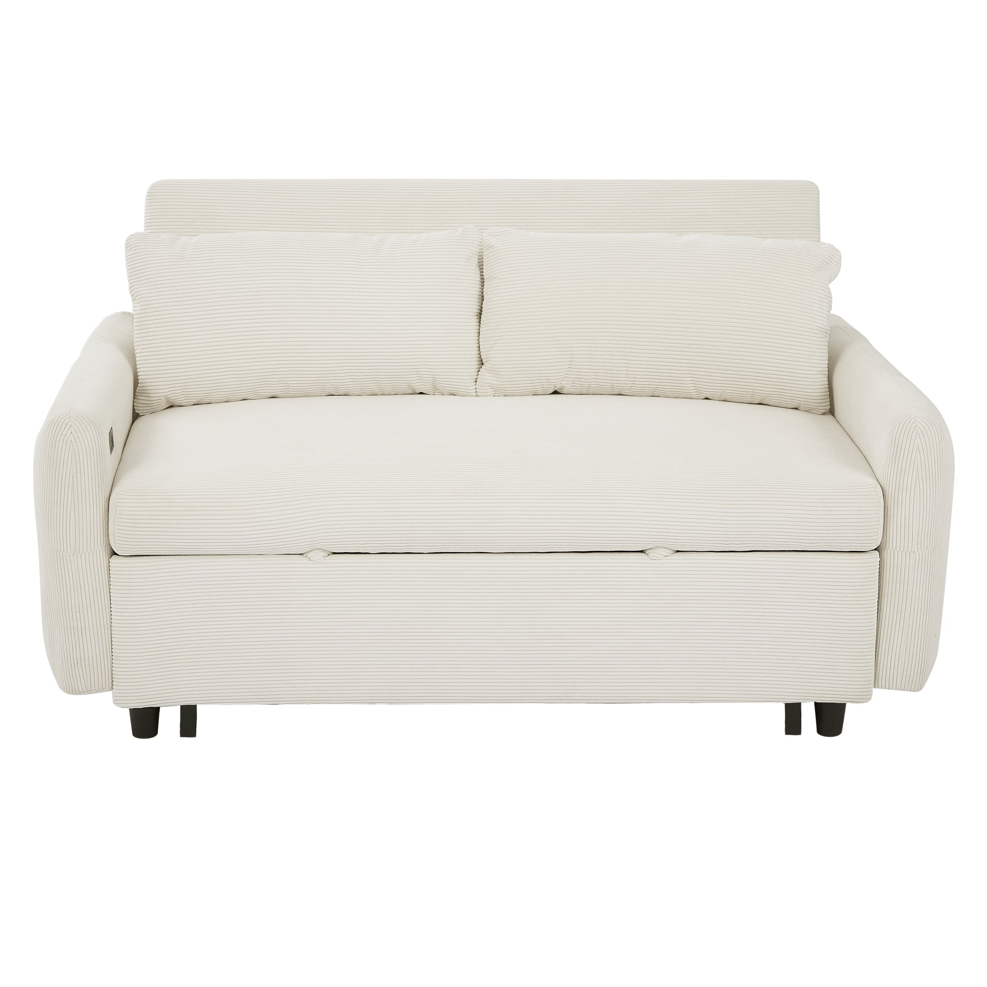 57.48" Pull-out Sofa Bed Convertible Couch 2 Seat Loveseat Sofa Modern