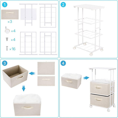 Dresser Tower with 3 Drawers,Fabric Dresser Drawer Organizer
