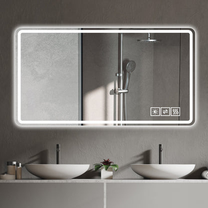 48*32 inch Bathroom Mirror with Led Lights , Anti-Fog Lighted Vanity