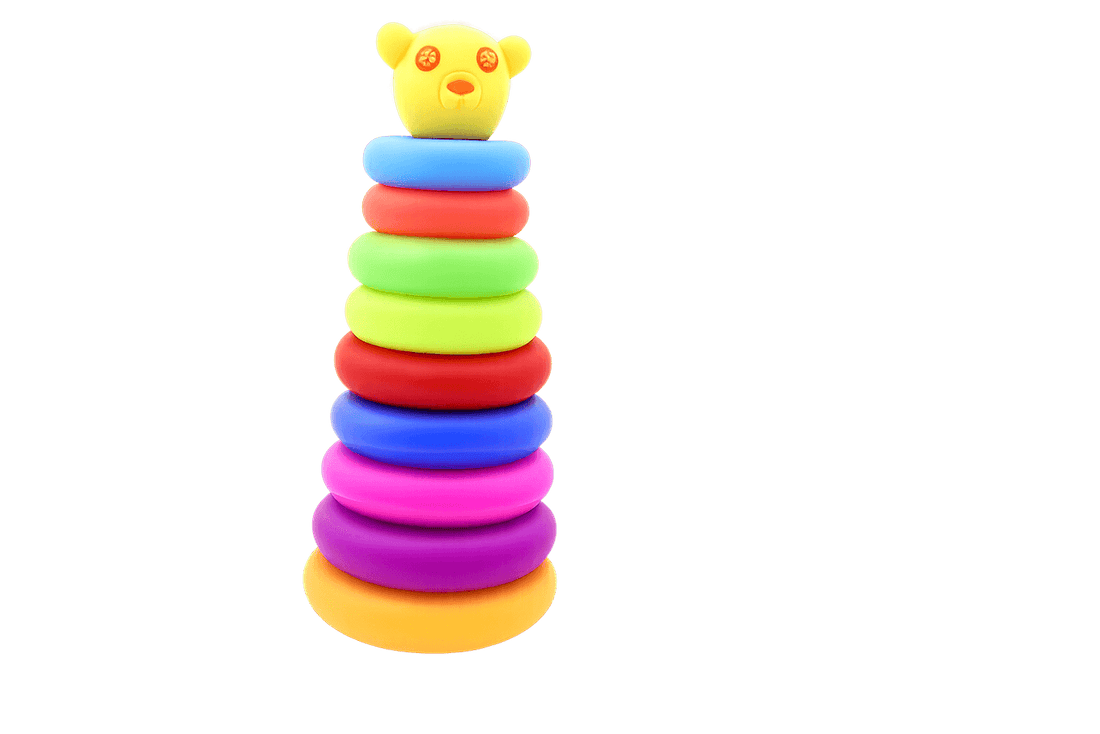 Colorful Bear Head Ring Stacking Toy