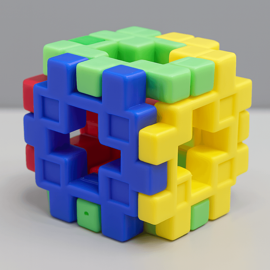 Colorful Interlocking Cube Puzzle Toy