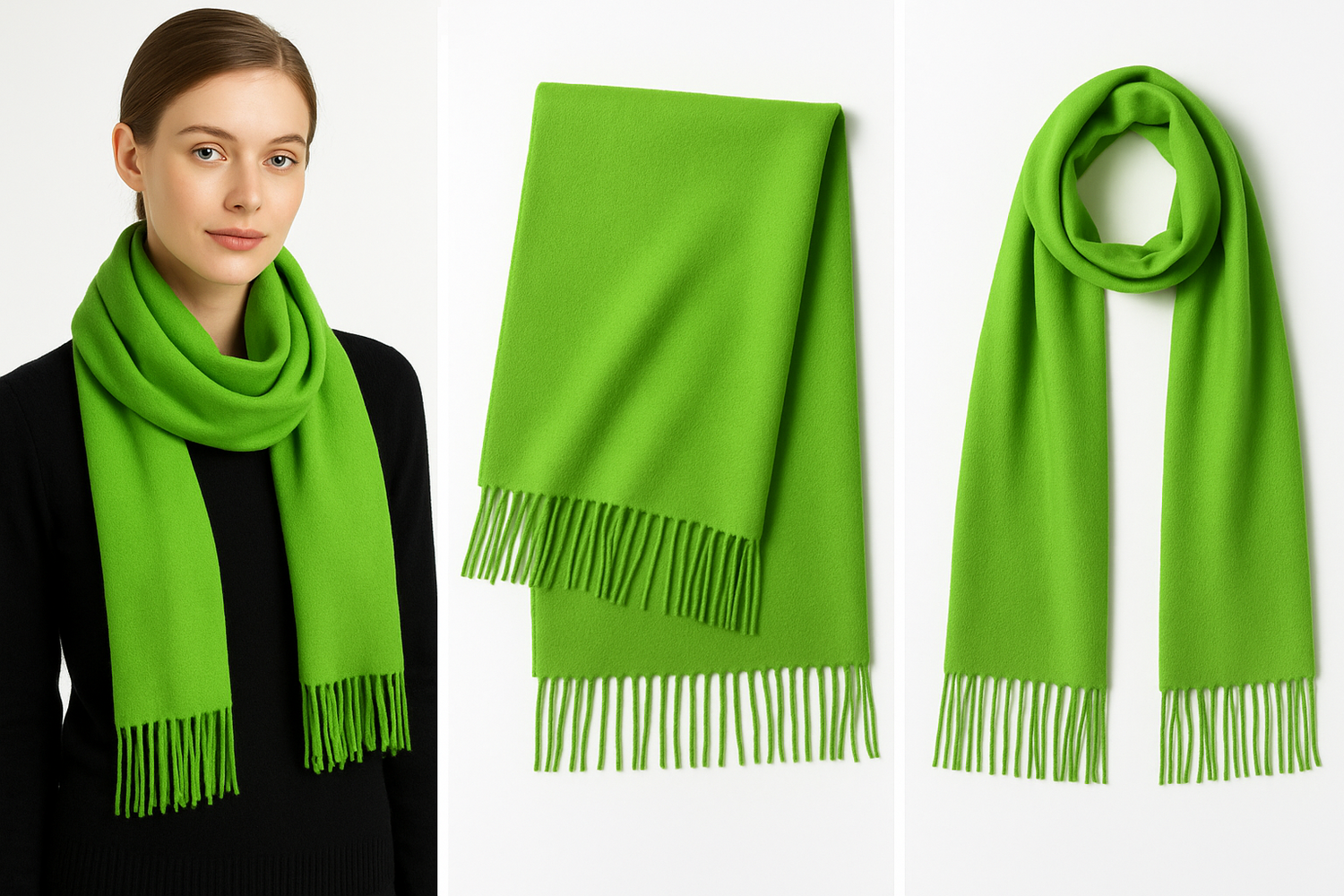 Orange Pashmina Winter Scarf 6 Ft Long