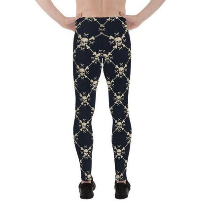 Mens Leggings - Chain Link Skulls Leggings