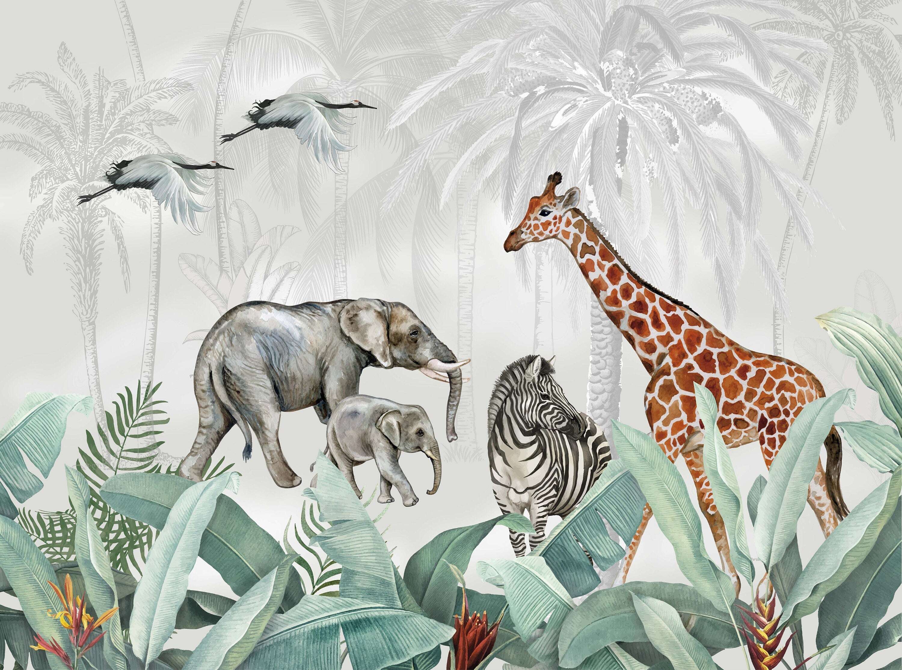 African Safari Mural