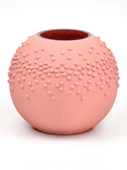 Handpainted Glass Vase for Flowers | Painted Art Glass Round Bubble Va