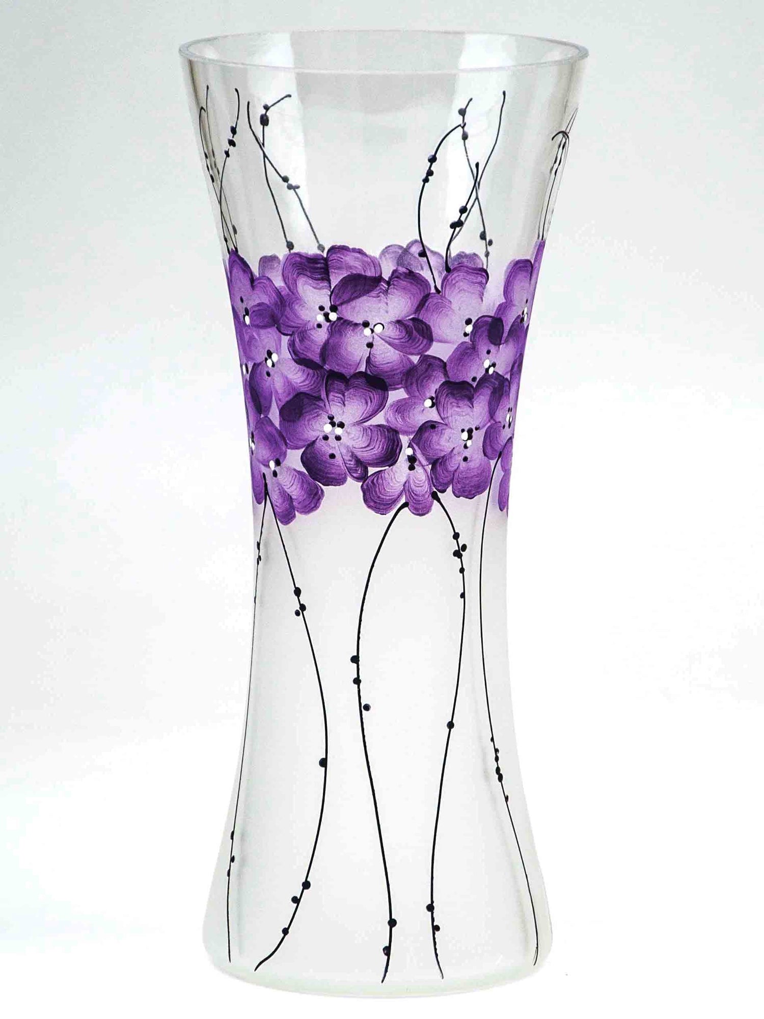 Handpainted Glass Vase | Painted Art Glass Vase | Interior Design Home