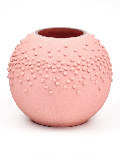 Handpainted Glass Vase for Flowers | Painted Art Glass Round Bubble Va