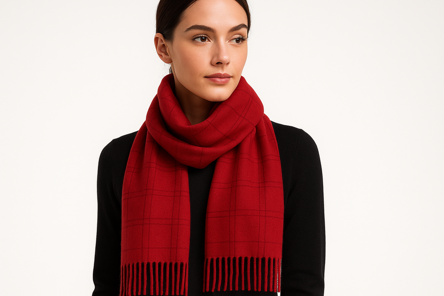 Orange Pashmina Winter Scarf 6 Ft Long