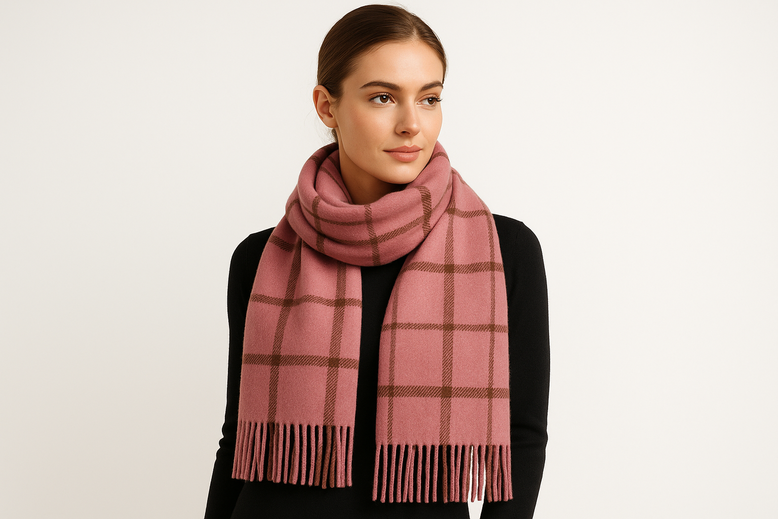 Orange Pashmina Winter Scarf 6 Ft Long