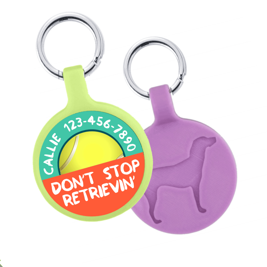 Don’t Stop Retrievin’ Ecoplastic Pet ID Tag- Choose from many colors.