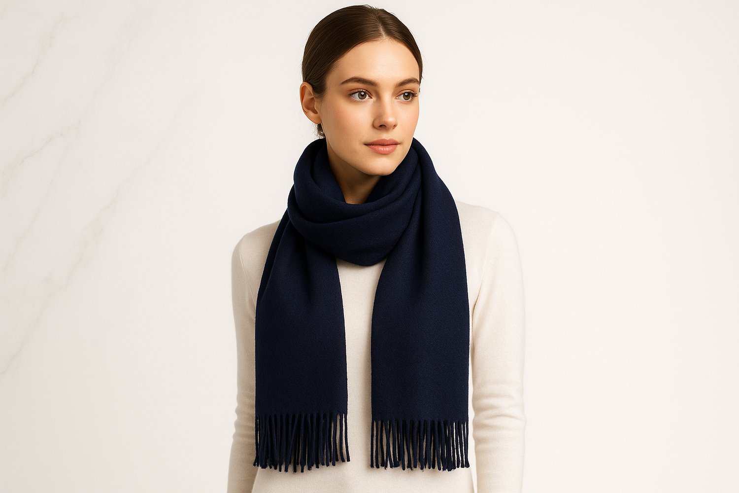 Orange Pashmina Winter Scarf 6 Ft Long