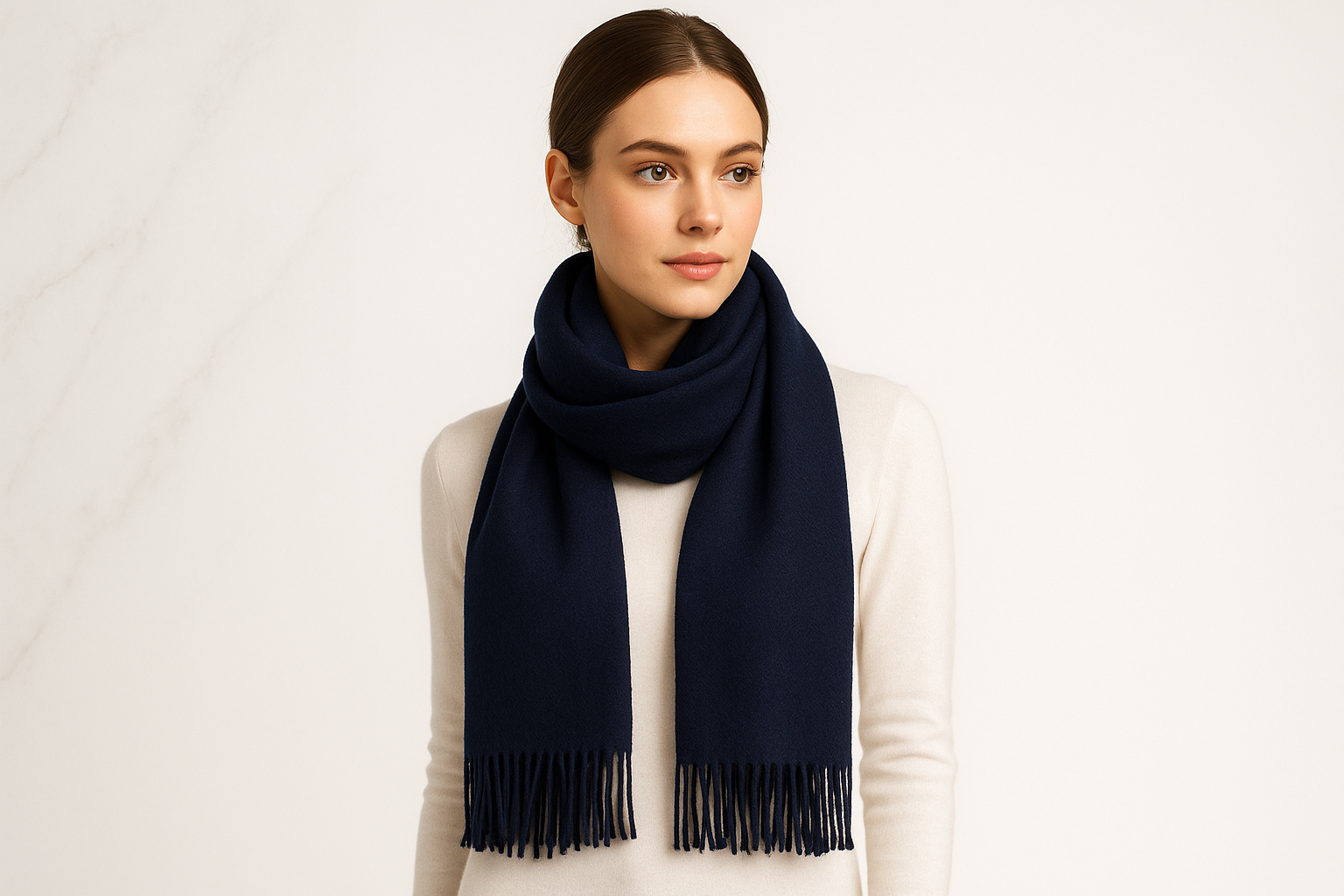 Orange Pashmina Winter Scarf 6 Ft Long