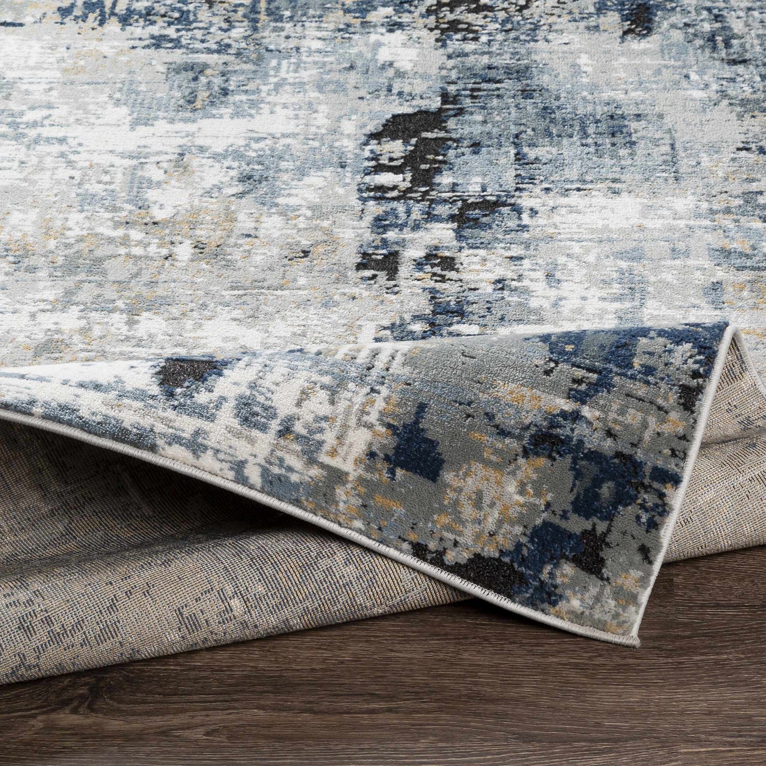 Campsall Gray&amp;Blue Abstract Area Rug