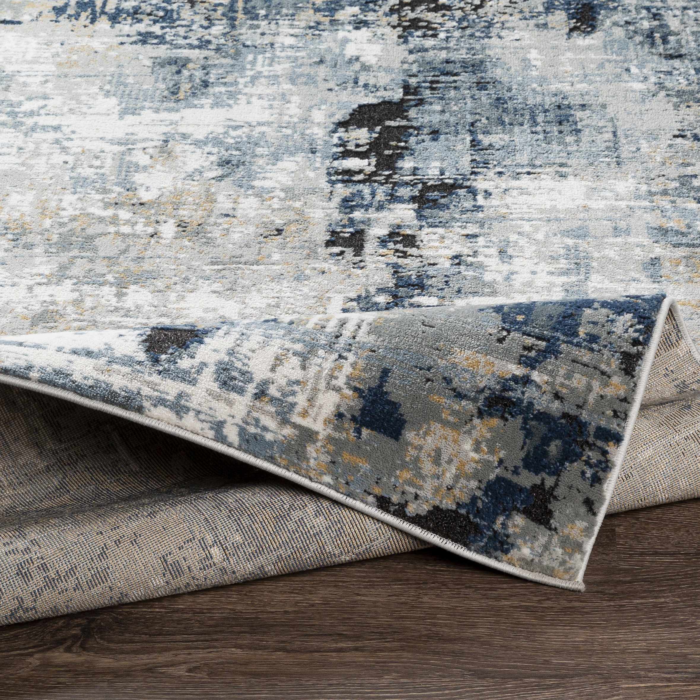 Campsall Gray&amp;Blue Abstract Area Rug