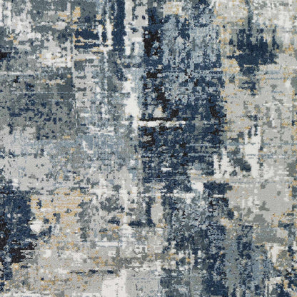 Campsall Gray&amp;Blue Abstract Area Rug