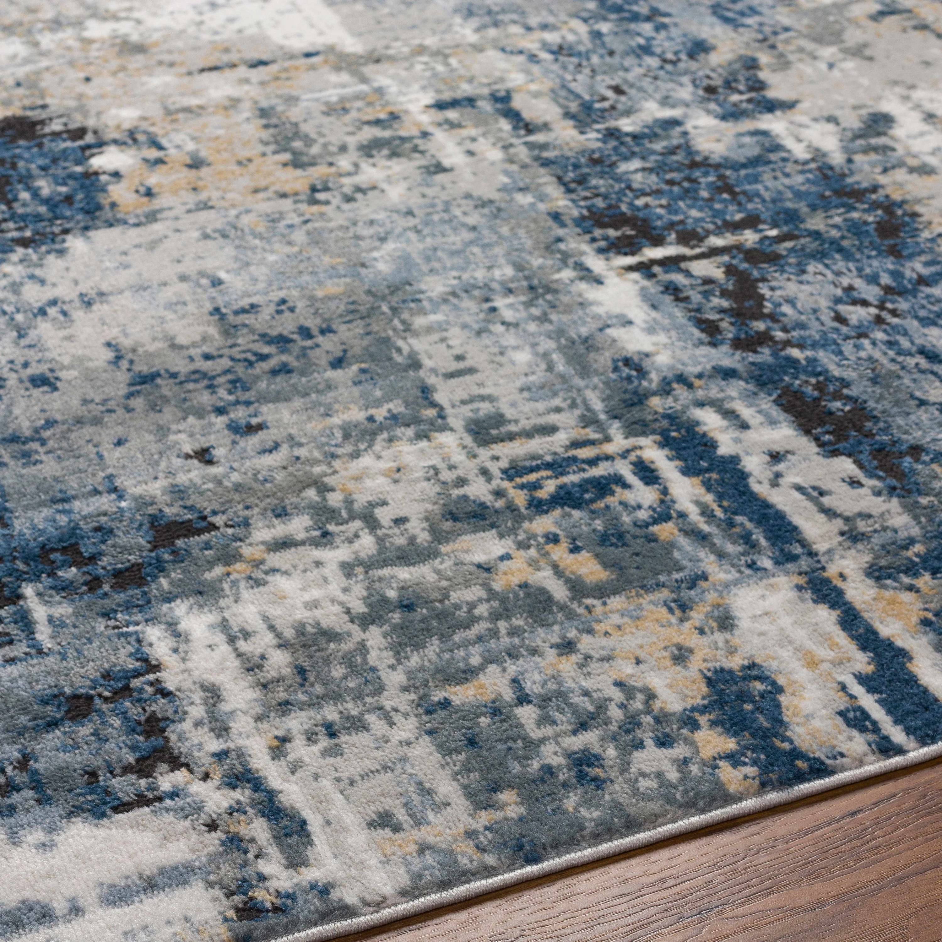 Campsall Gray&amp;Blue Abstract Area Rug