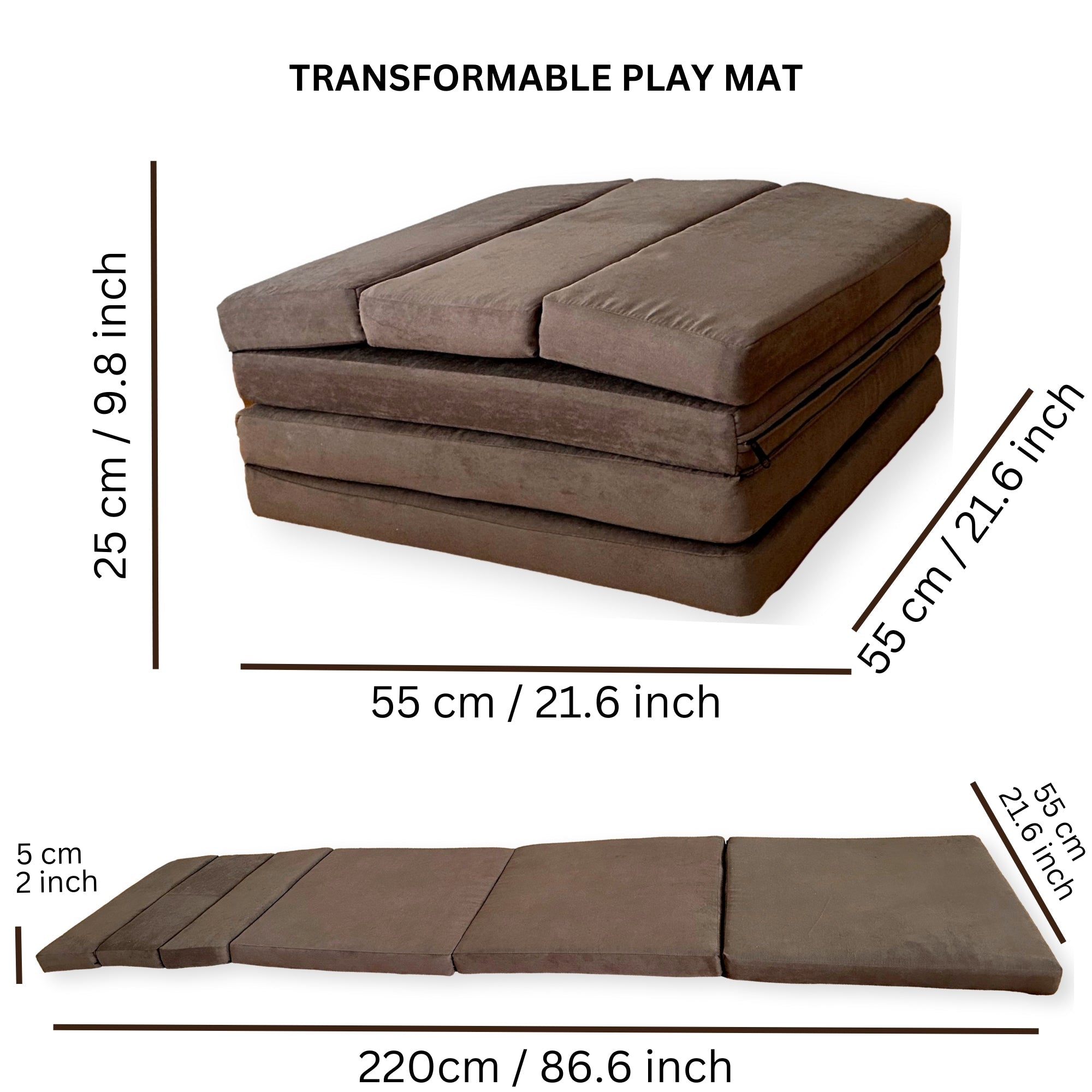 Transformable Kids Play Mat and Couch for Playtime and Relaxation