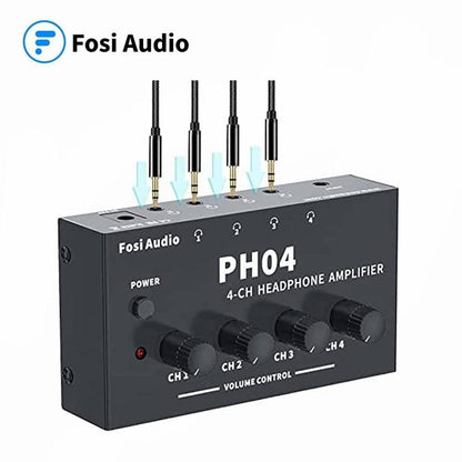 4 Channel Headphone Amplifier Stereo Audio Amp Ultra Compact Portable