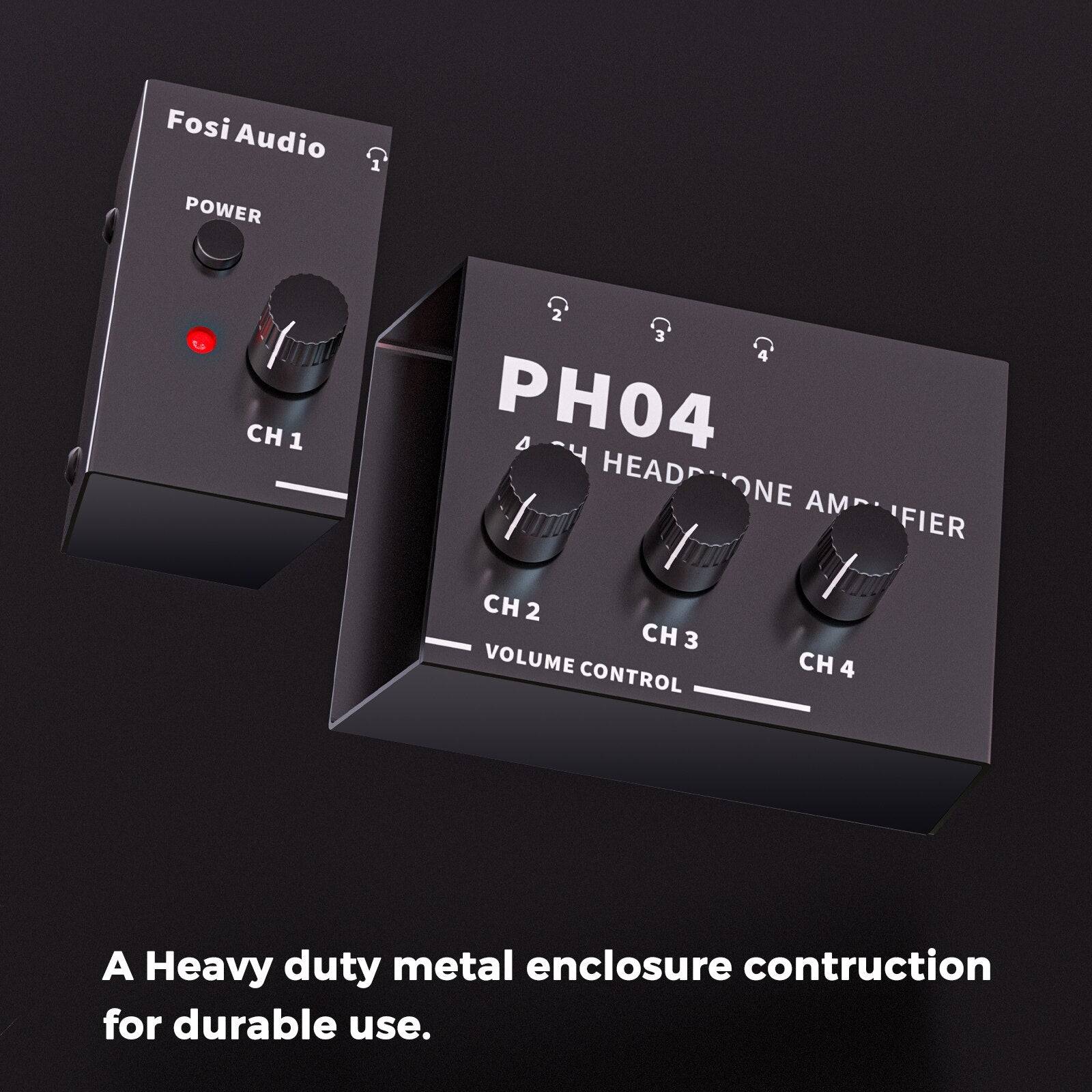 4 Channel Headphone Amplifier Stereo Audio Amp Ultra Compact Portable