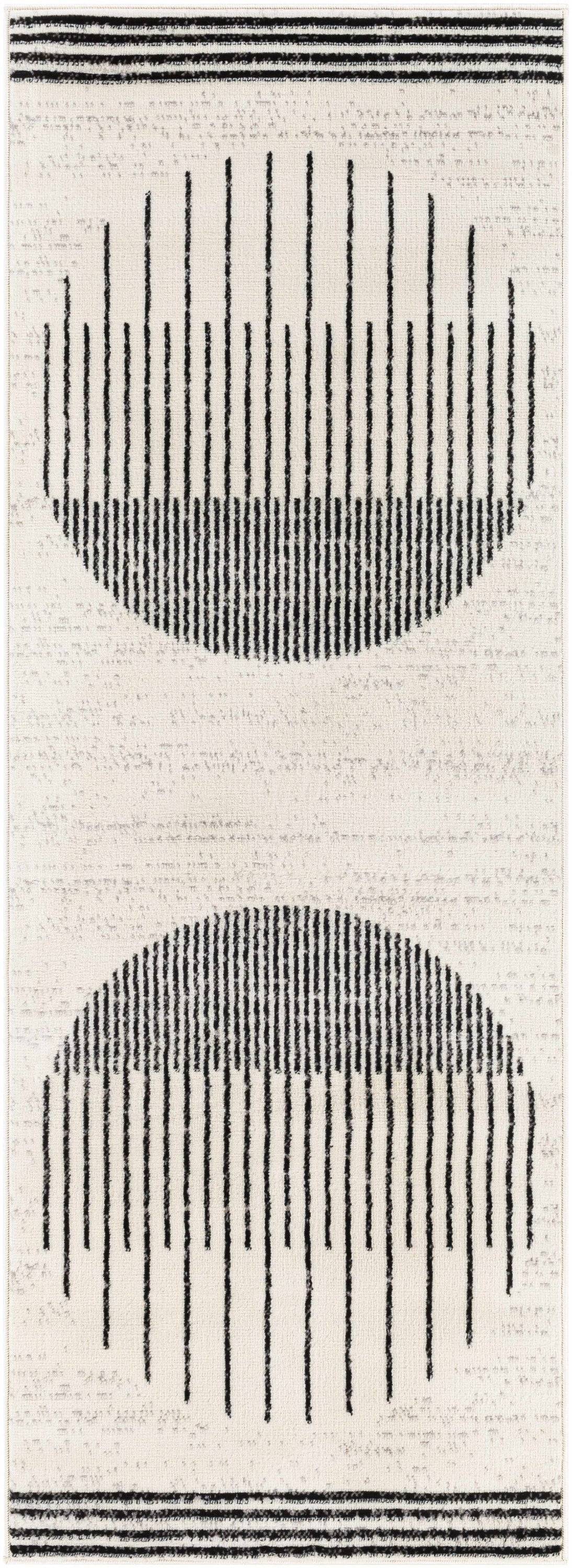 Angus Abstract Black and White Area Rug