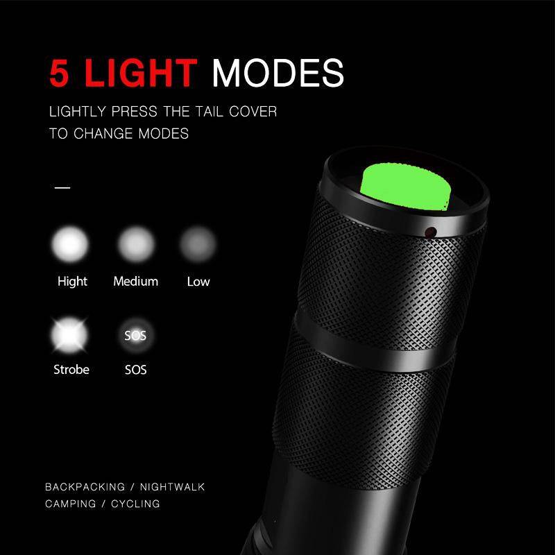 8000 LM Led flashlight Ultra Bright torch T6 Camping light 5 switch